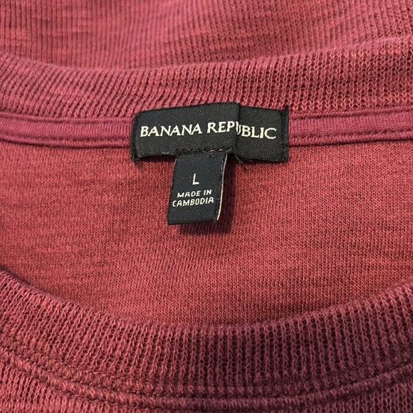 Banana Republic men’s maroon lightweight tight knit sweater size large - Picture 7 of 9